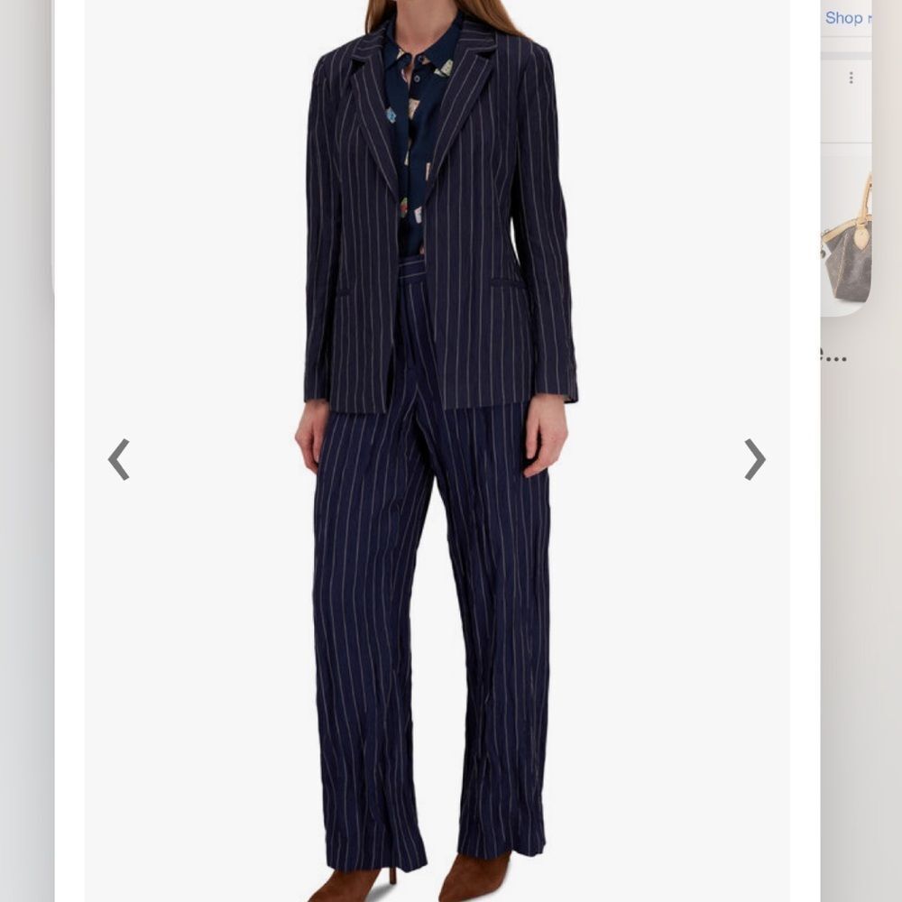 LAFAYETTE 148 | NEW Midnight Blue Pinstripe Suit Blazer/Pants Women’s Size 8